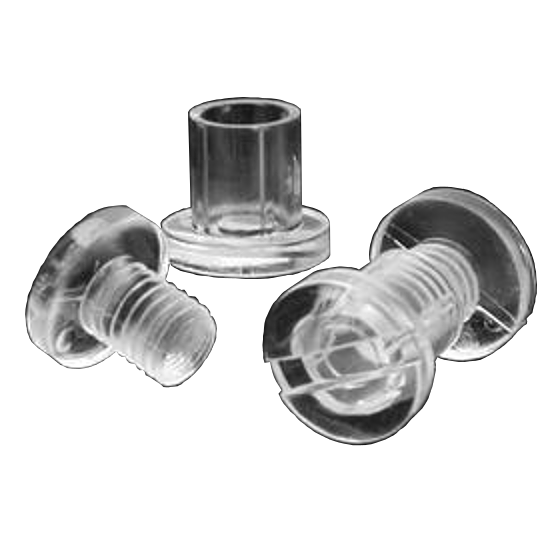 1" Clear Plastic Screw Posts <span style="color: #177ddd; font-weight: bold;">(100 Sets)</span>